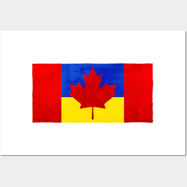 CANKRAINE FLAG - Canada & Ukraine Wall Art by INLE Designs